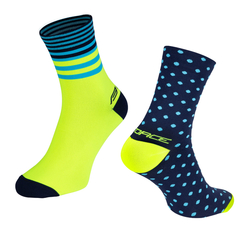 Force ponožky Spot L-XL/42-46 modro-fluo